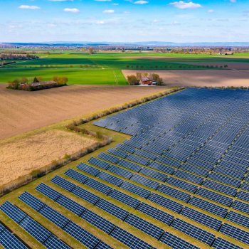 A,Drone,View,Of,A,Solar,Park,With,Photovoltaic,Panels